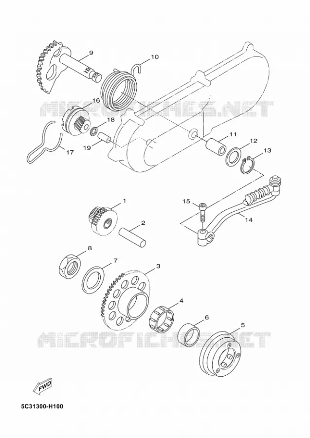 KICK STARTER Yamaha SCOOTER 50 2012 NEOS 4  YN50F