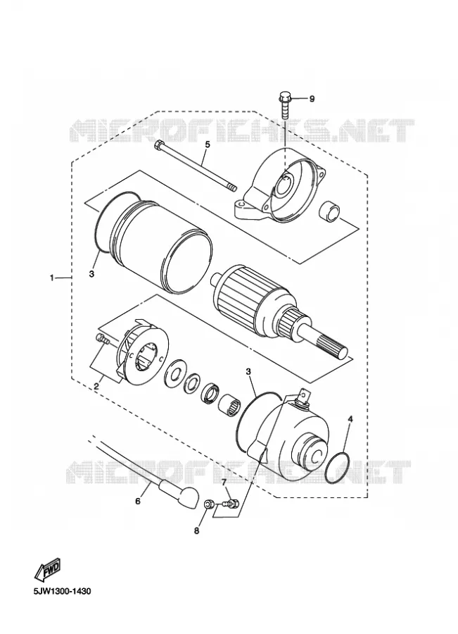 STARTER MOTOR Yamaha MOTO 1300 2018 FJR  FJR1300-A