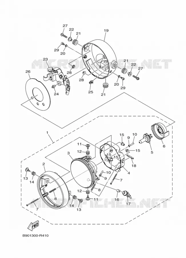 HEADLIGHT Yamaha MOTO 900 2018 XSR  MTM850