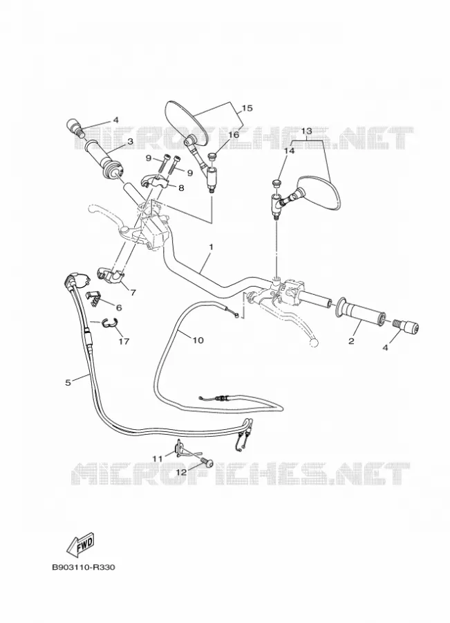 HANDLEBAR & CABLES Yamaha MOTO 900 2018 XSR  MTM850