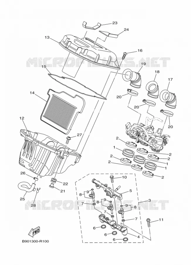 INTAKE 2 Yamaha MOTO 900 2018 XSR  MTM850