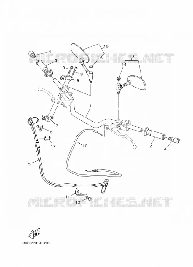 HANDLEBAR & CABLES Yamaha MOTO 900 2018 XSR  MTM850