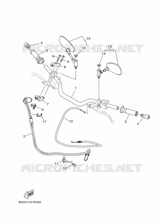 HANDLEBAR & CABLES Yamaha MOTO 900 2018 XSR  MTM850