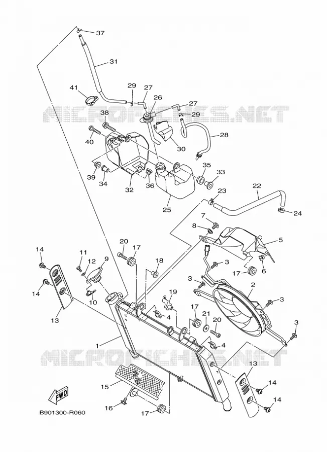 RADIATOR / HOSES Yamaha MOTO 900 2018 XSR  MTM850