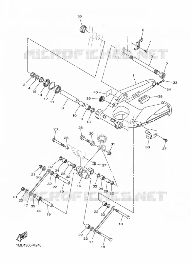 SWINGARM Yamaha MOTO 1300 2018 FJR AS  FJR1300-AS