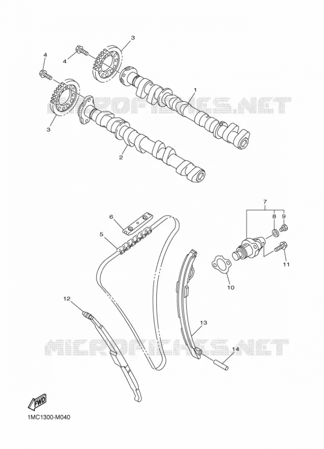 CAMSHAFT / TIMING CHAIN Yamaha MOTO 1300 2018 FJR AS  FJR1300-AS