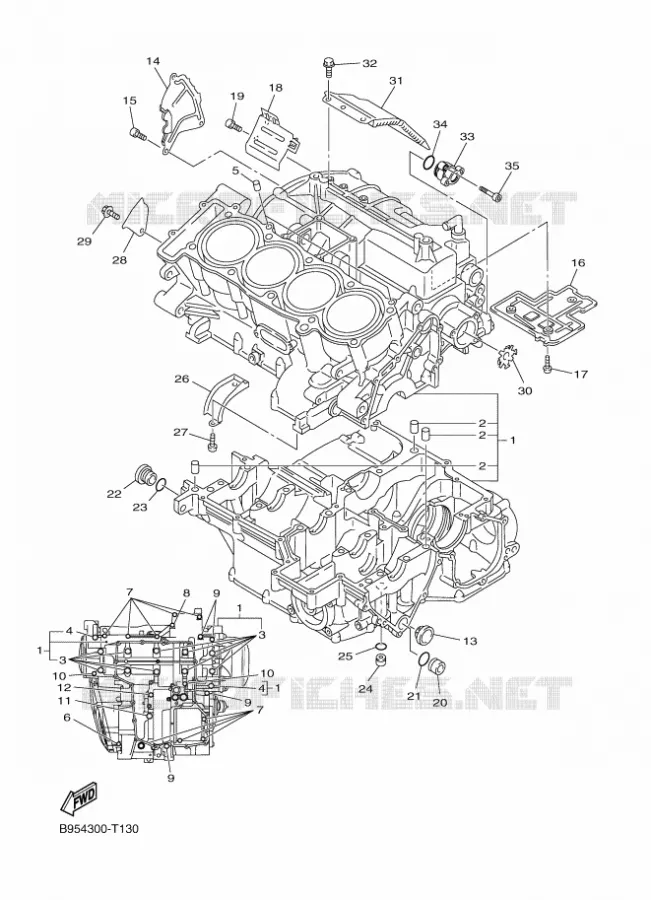 CRANKCASE Yamaha MOTO 1300 2018 FJR AS  FJR1300-AS