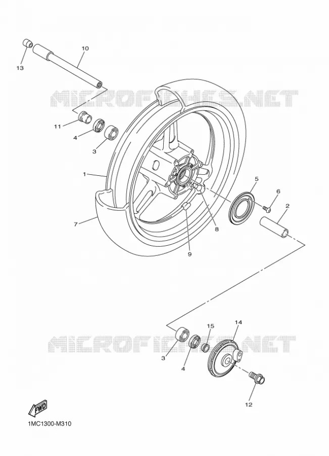 FRONT WHEEL Yamaha MOTO 1300 2018 FJR AS  FJR1300-AS