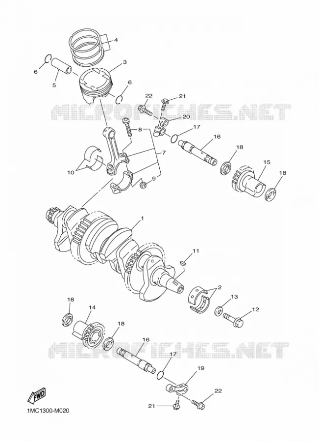 CRANKSHAFT / PISTON Yamaha MOTO 1300 2018 FJR AS  FJR1300-AS