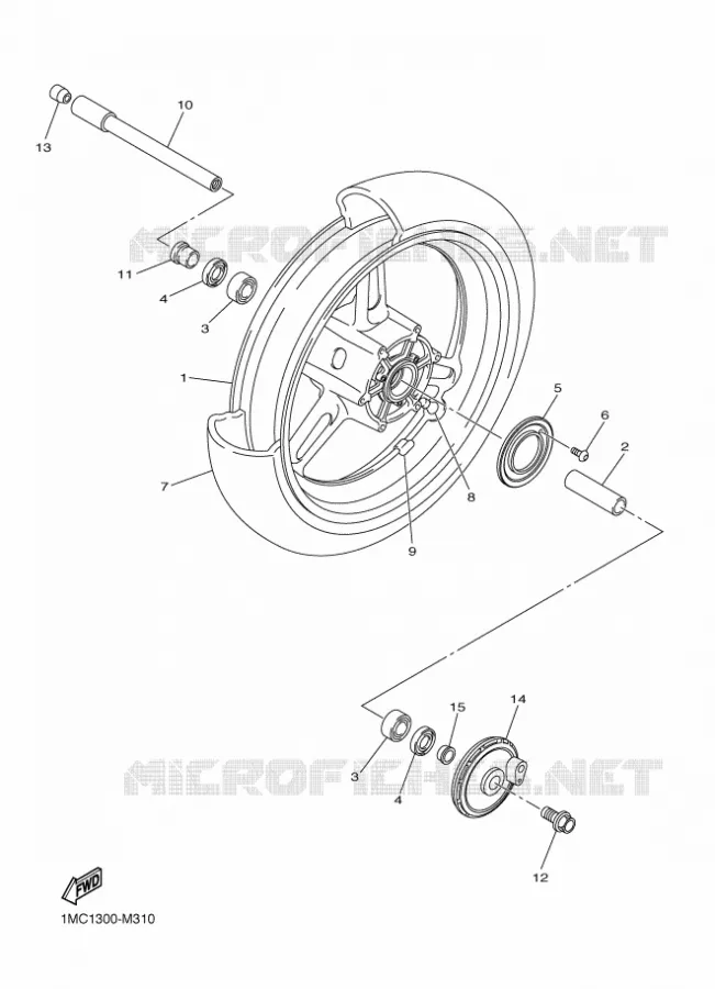 FRONT WHEEL Yamaha MOTO 1300 2018 FJR AS  FJR1300-AS