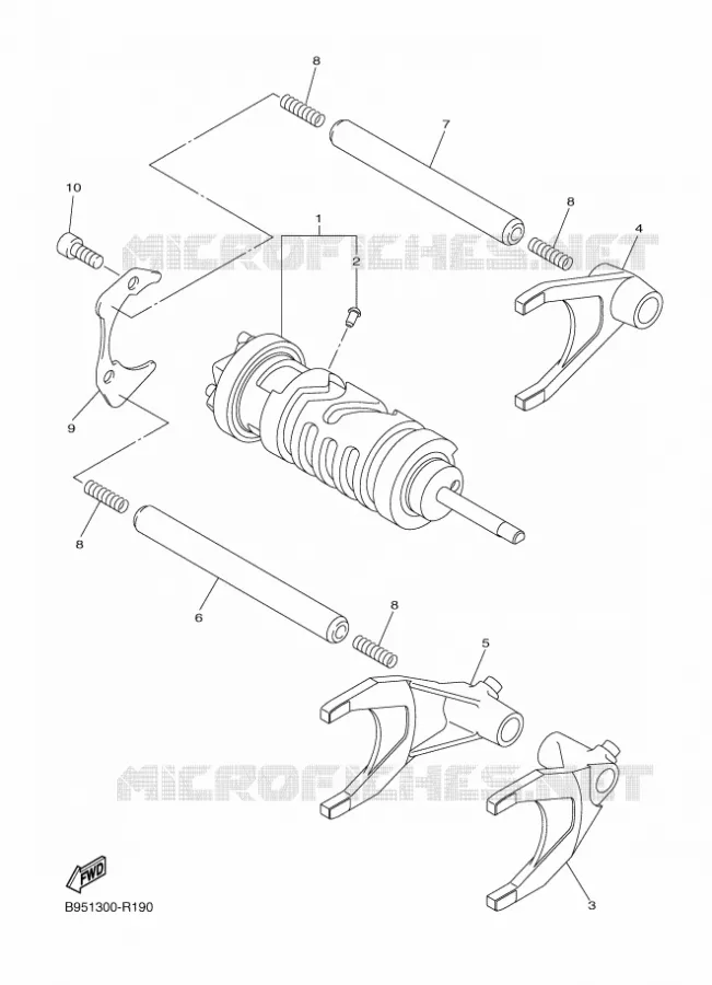 GEAR SHIFT SELECTOR DRUM / FORKS Yamaha MOTO 1300 2018 FJR AS  FJR1300-AS