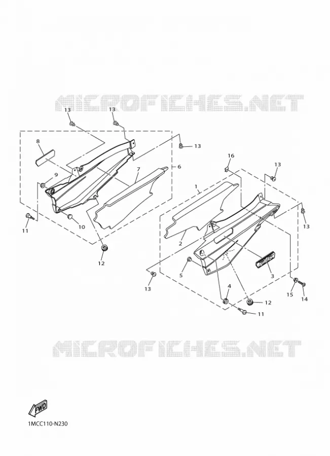 SIDE COVER Yamaha MOTO 1300 2018 FJR AS  FJR1300-AS