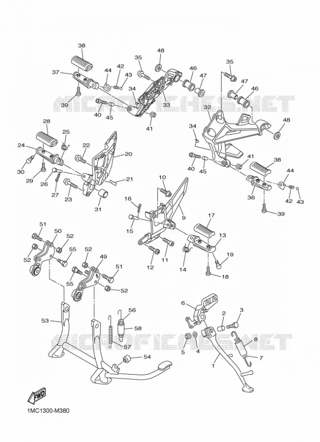 STAND / FOOTREST Yamaha MOTO 1300 2018 FJR AE  FJR1300-AE