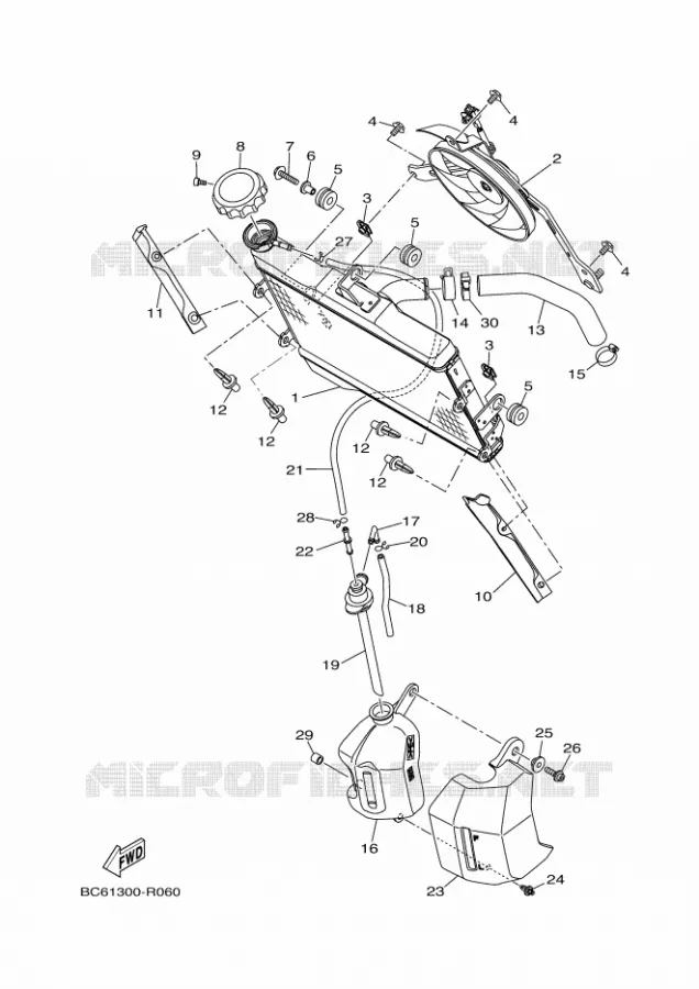RADIATOR / HOSES Yamaha MOTO 700 2018 TRACER  MTT690-A