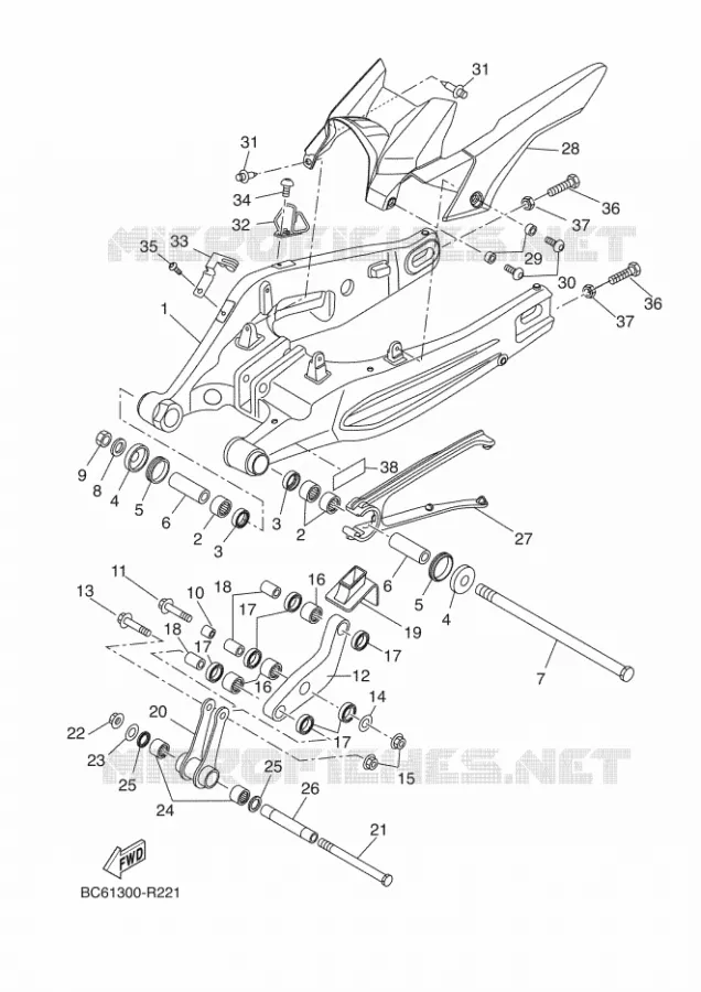 SWINGARM Yamaha MOTO 700 2018 TRACER 35KW  MTT690-U