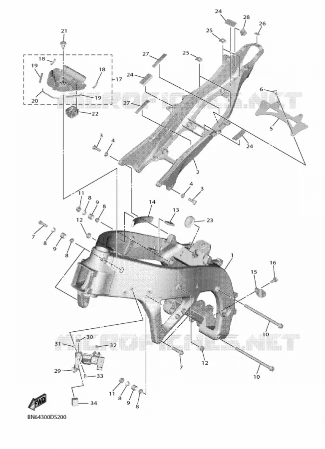 FRAME Yamaha MOTO 600 2018 R6  YZF600
