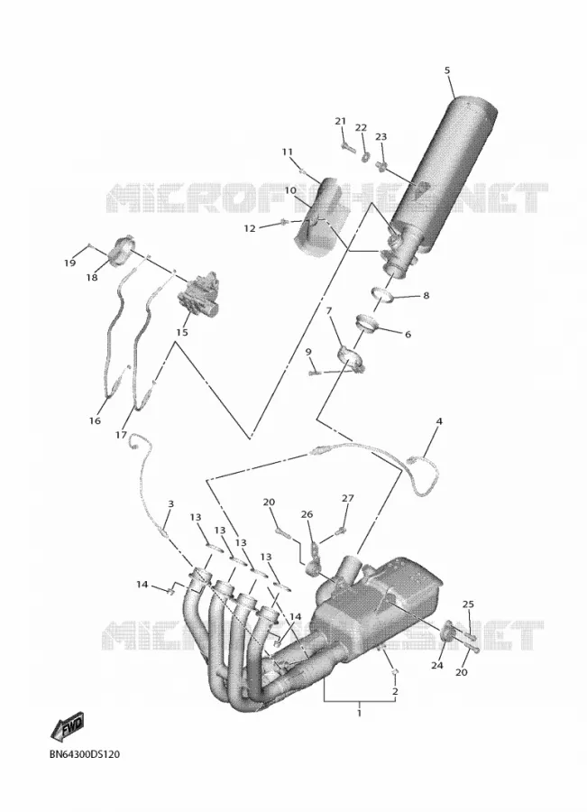 EXHAUST Yamaha MOTO 600 2018 R6  YZF600