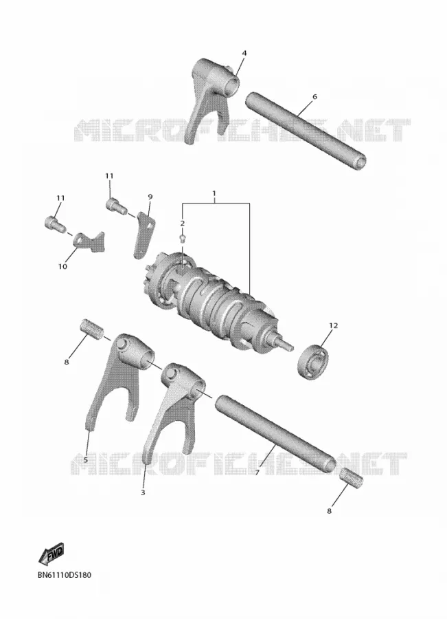 GEAR SHIFT SELECTOR DRUM / FORKS Yamaha MOTO 600 2018 R6  YZF600