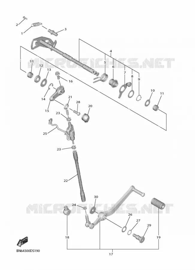 GEAR SHIFT SHAFT / LEVER Yamaha MOTO 600 2018 R6  YZF600