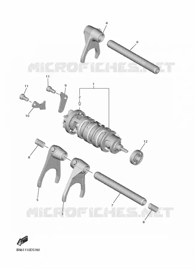 GEAR SHIFT SELECTOR DRUM / FORK Yamaha MOTO 600 2018 R6  YZF600