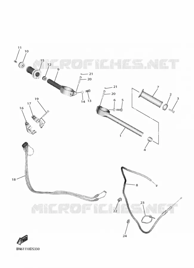 HANDLEBAR & CABLES Yamaha MOTO 600 2018 R6  YZF600
