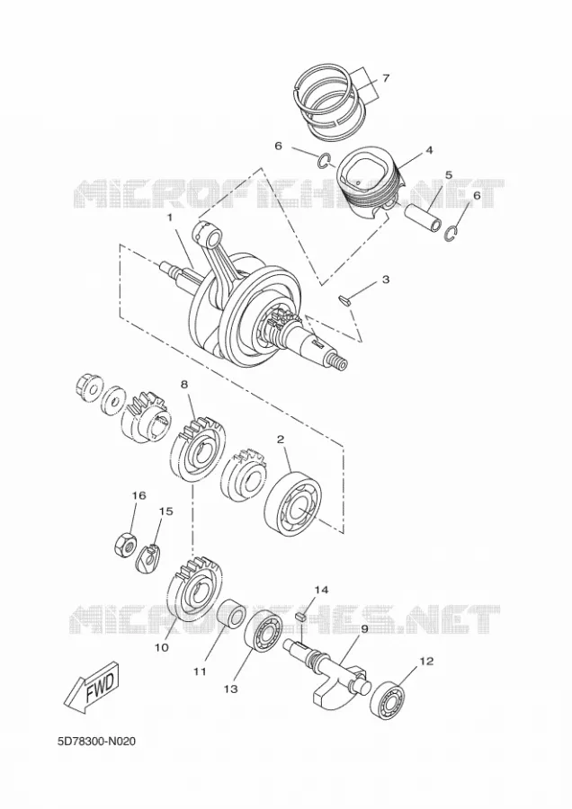CRANKSHAFT / PISTON Yamaha MOTO 125 2018 R125  YZF-R125A