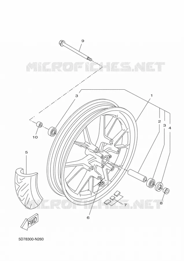 FRONT WHEEL Yamaha MOTO 125 2018 R125  YZF-R125A