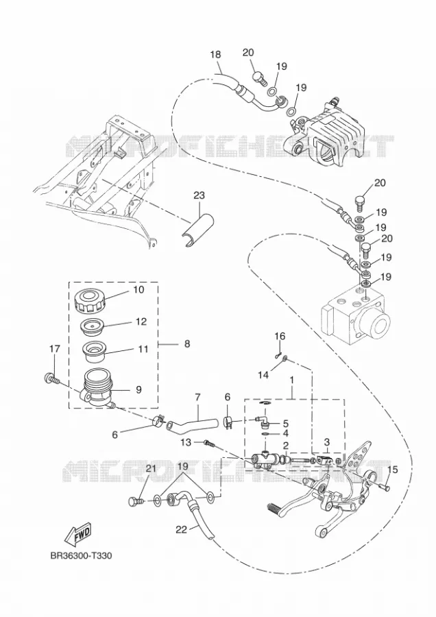 REAR BRAKE MASTER CYLINDER Yamaha MOTO 125 2018 R125  YZF-R125A