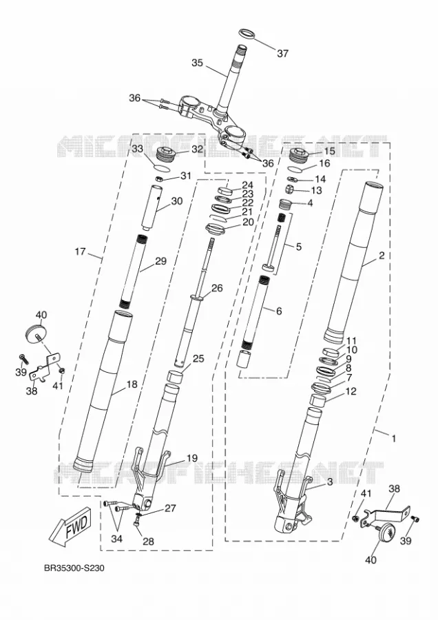 FRONT FORK Yamaha MOTO 125 2018 R125  YZF-R125A