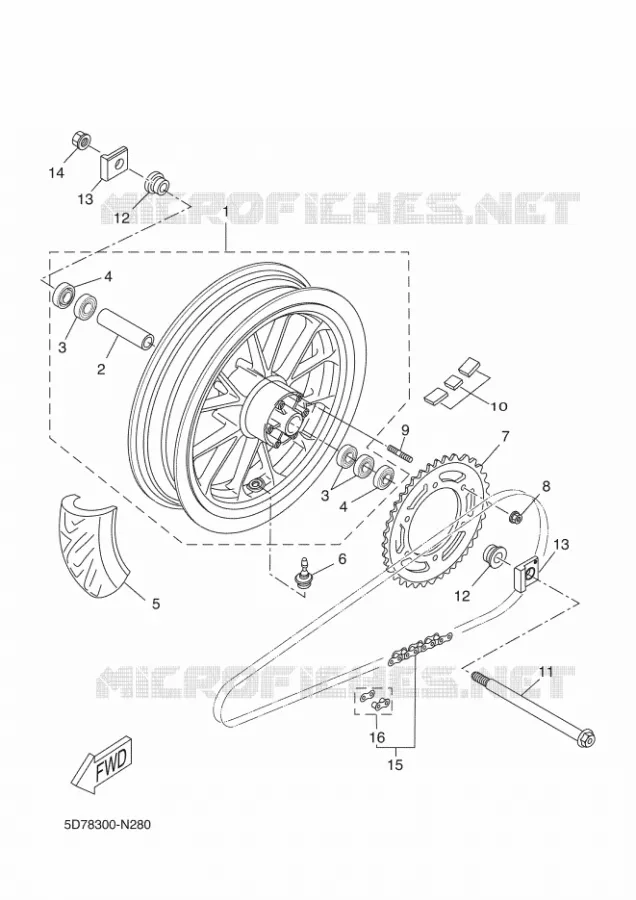 REAR WHEEL Yamaha MOTO 125 2018 R125  YZF-R125A