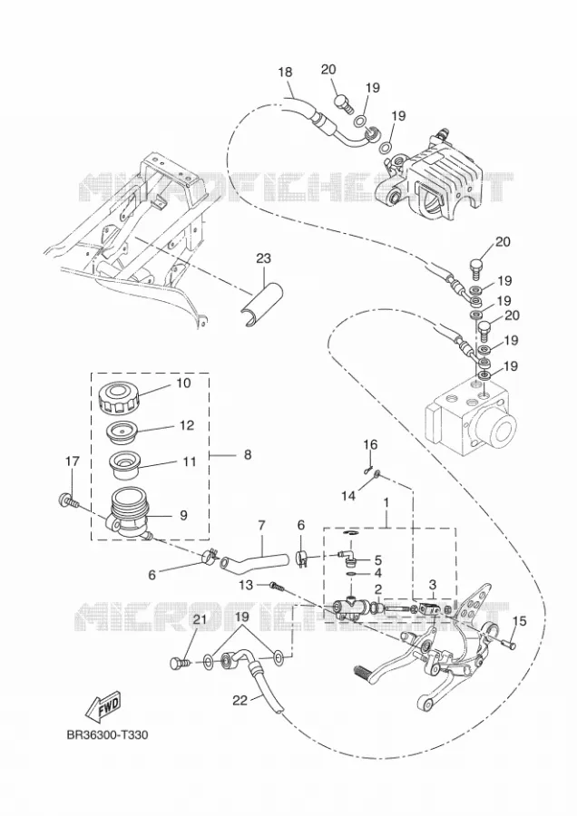 REAR BRAKE MASTER CYLINDER Yamaha MOTO 125 2018 R125  YZF-R125A