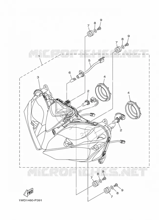 HEADLIGHT Yamaha MOTO 250 2018 R25  YZF-R25A