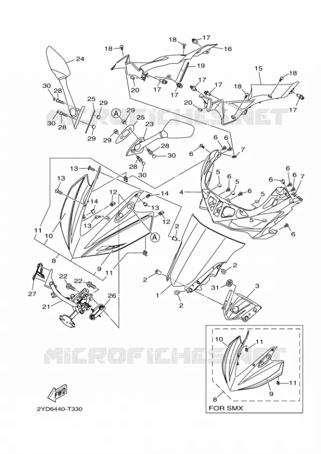 WINDSCREEN Yamaha MOTO 250 2018 R25  YZF-R25A