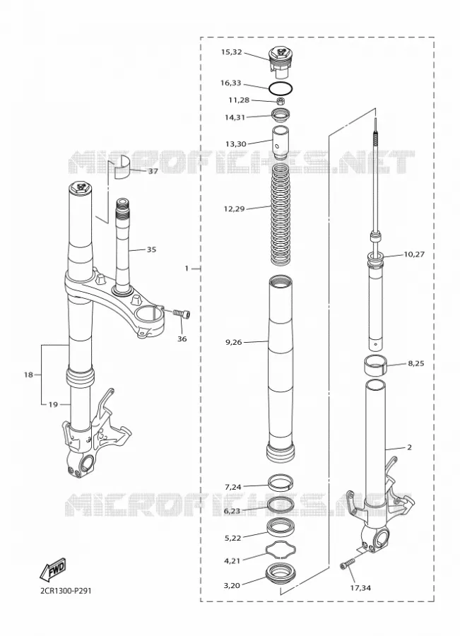 FRONT FORK Yamaha MOTO 1000 2018 R1  YZF-R1