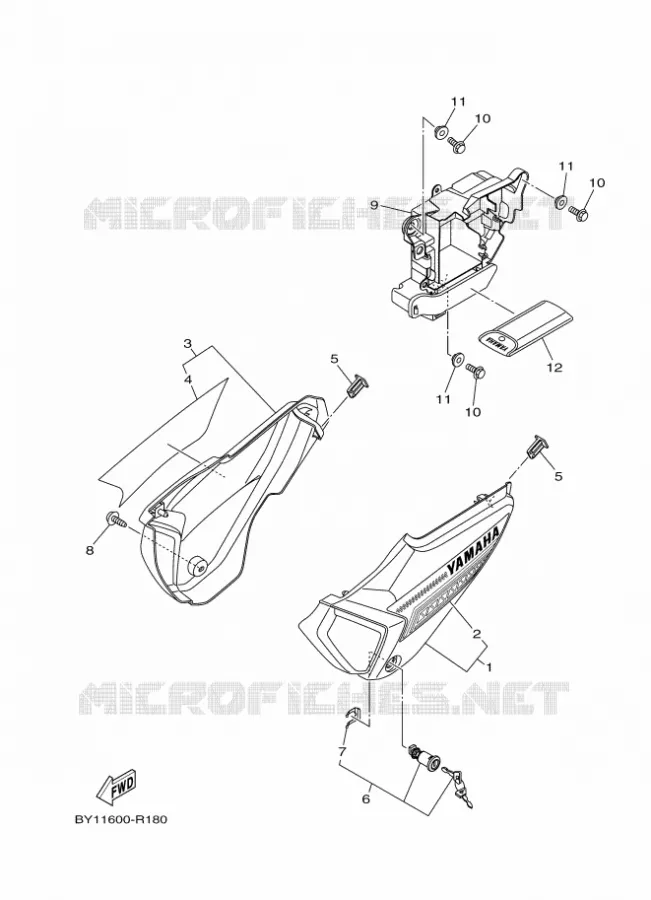 SIDE COVER Yamaha MOTO 110 2018 CRUX  YD110-1