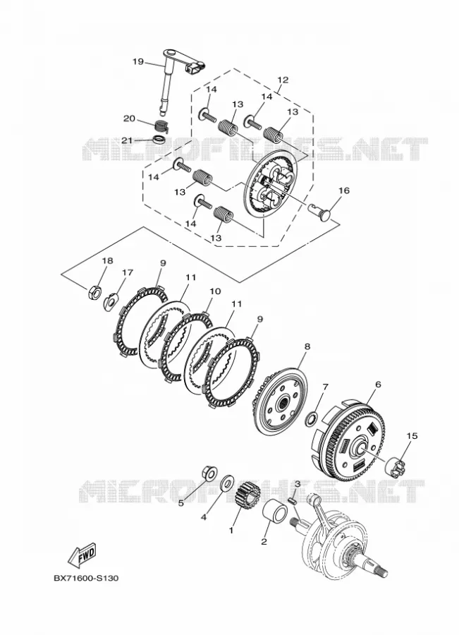 STARTER CLUTCH Yamaha MOTO 110 2018 CRUX  YD110-1