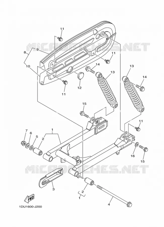 SWINGARM / SHOCK ABSORBER Yamaha SCOOTER 110 2018 CRYPTON  T110C