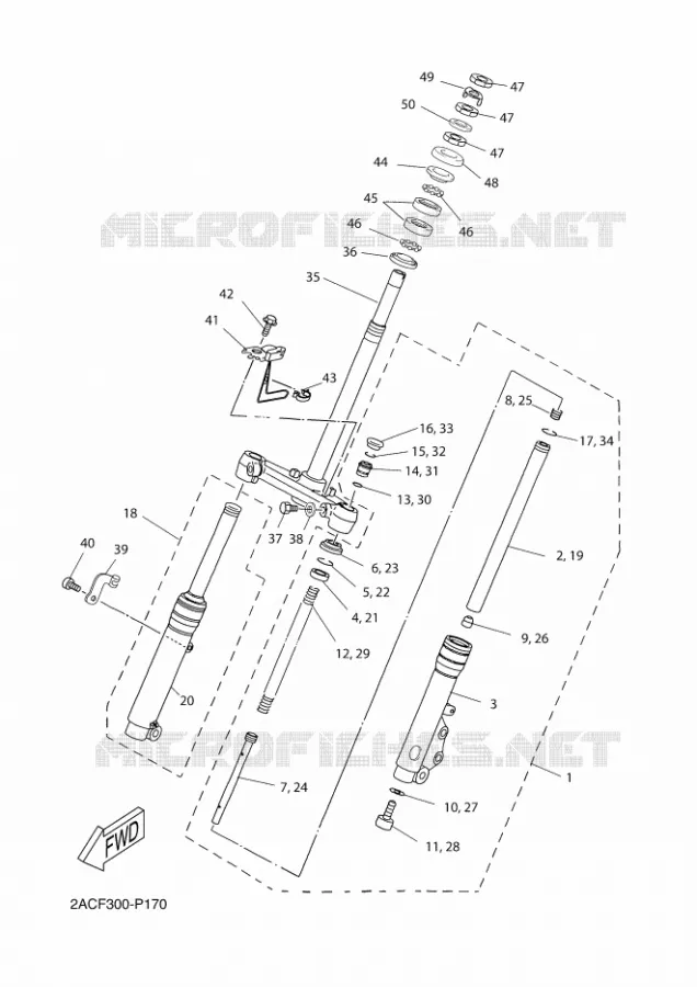 FRONT FORK Yamaha SCOOTER 50 2018 NEOS 4  YN50F