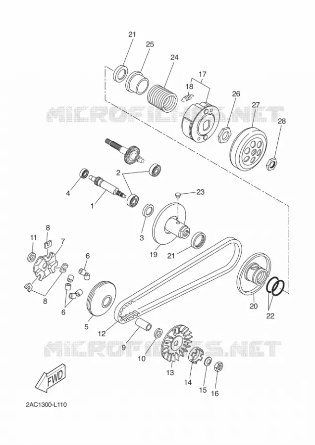 STARTER CLUTCH Yamaha SCOOTER 50 2018 NEOS 4  YN50F