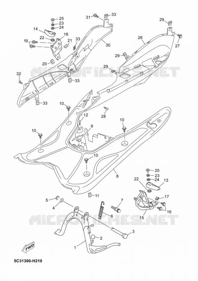 STAND / FOOTREST Yamaha SCOOTER 50 2018 NEOS 4 UBS  YN50FU