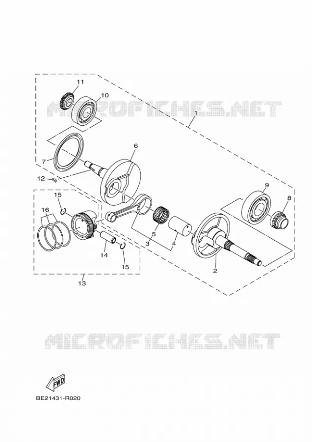 CRANKSHAFT / PISTON Yamaha SCOOTER 155 2018 TRICITY  MWS150-A