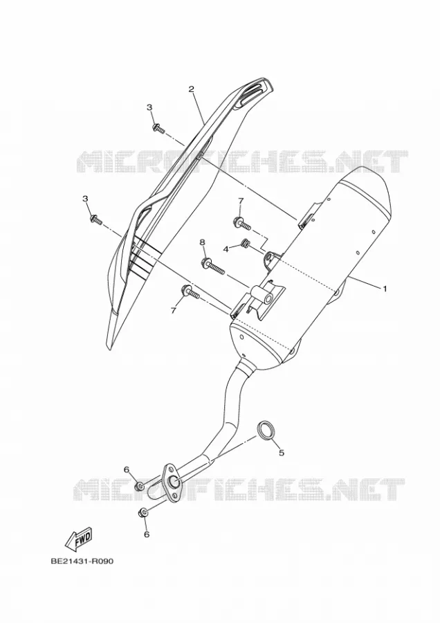 EXHAUST Yamaha SCOOTER 155 2018 TRICITY  MWS150-A