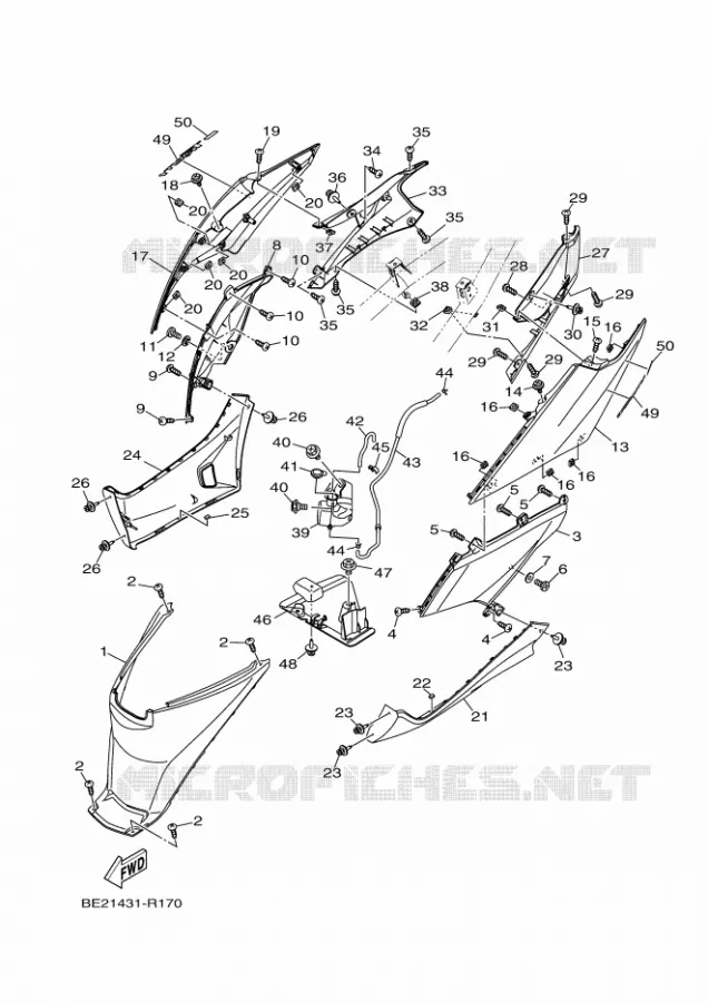 SIDE COVER Yamaha SCOOTER 155 2018 TRICITY  MWS150-A