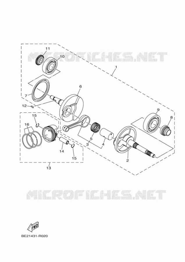 CRANKSHAFT / PISTON Yamaha SCOOTER 155 2018 TRICITY  MWS150-A