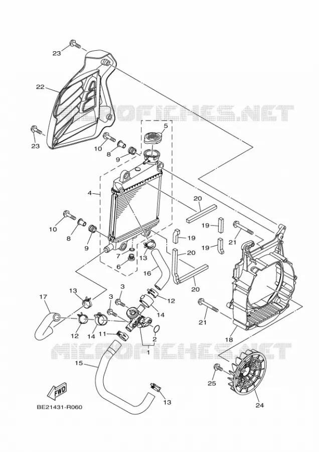 RADIATOR / HOSES Yamaha SCOOTER 125 2018 TRICITY  MWS125-C