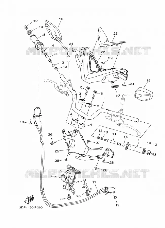 HANDLEBAR & CABLES Yamaha SCOOTER 125 2018 MBK OCITO  GPD125-A