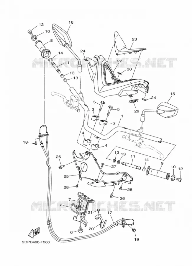 HANDLEBAR & CABLES Yamaha SCOOTER 150 2018 NMAX  GPD150-A