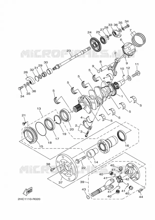 CRANKSHAFT / PISTON Yamaha SIDE BY SIDE 1000 2018 YXZ  YXZ10YMXJ