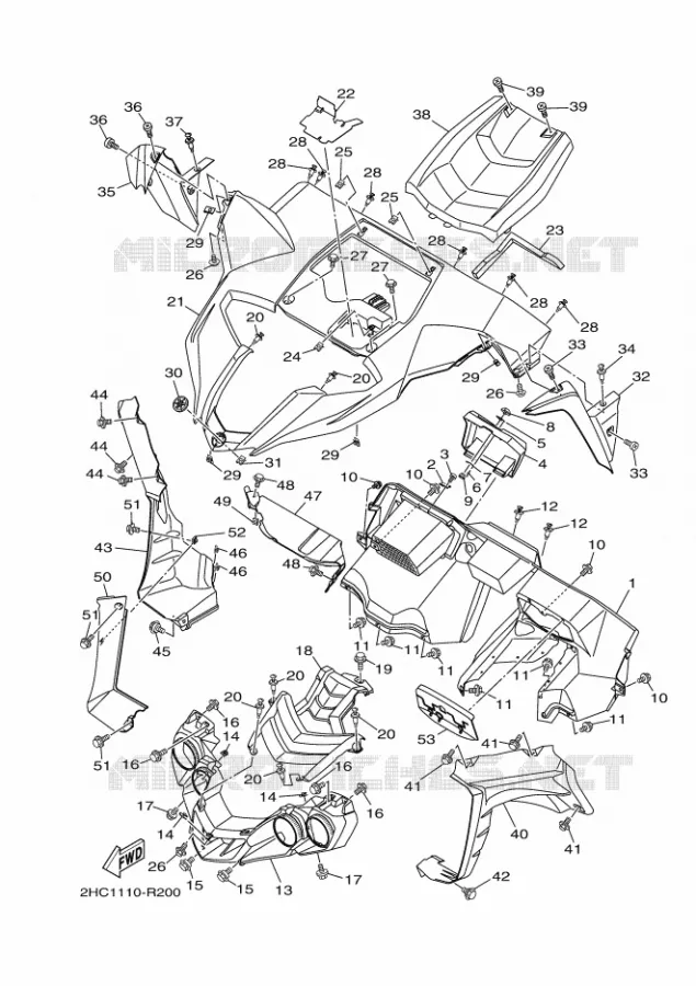 FRONT FENDER Yamaha SIDE BY SIDE 1000 2018 YXZ  YXZ10YMXJ