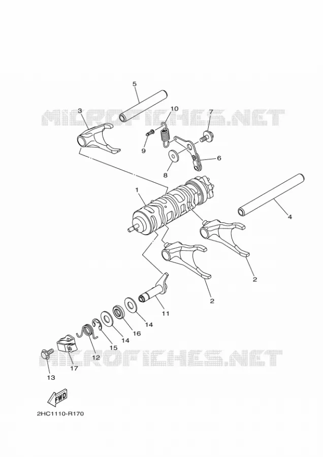 GEAR SHIFT SELECTOR DRUM / FORK Yamaha SIDE BY SIDE 1000 2018 YXZ  YXZ10YMXJ